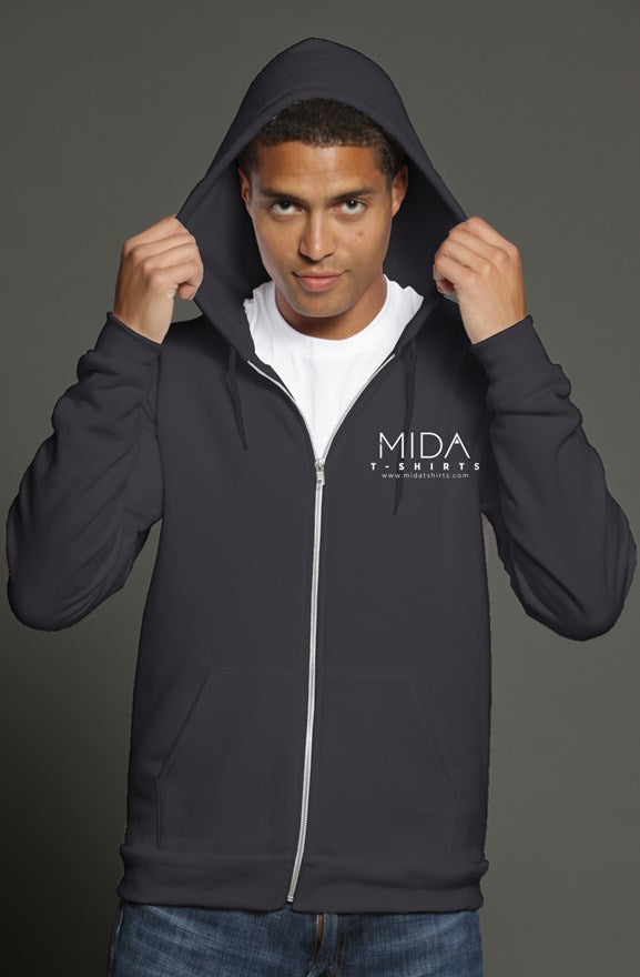 MIDA unisex zip hoodie - dark grey
