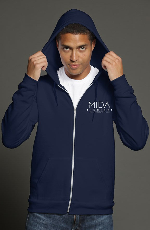 MIDA unisex zip hoodie - navy