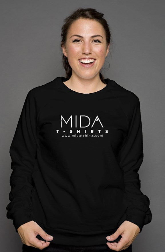 MIDA unisex crew neck sweatshirt- black
