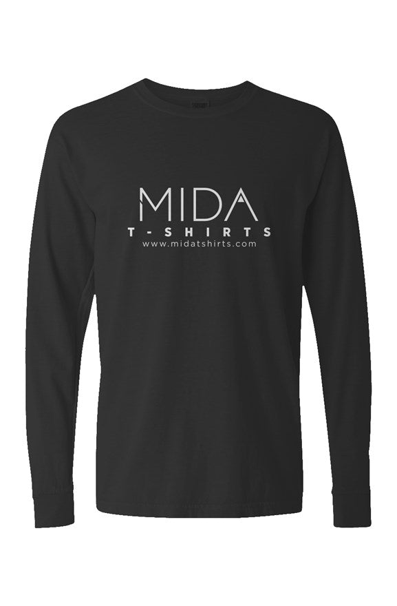 MIDA  Pigment Dyed Heavyweight Long Sleeve T Shirt - black