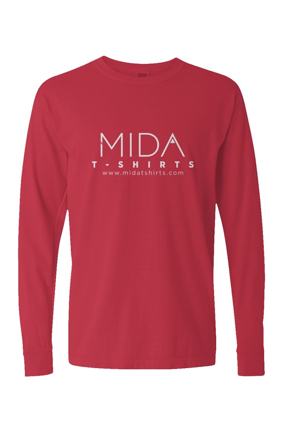 MIDA  Pigment Dyed Heavyweight Long Sleeve T Shirt - paprika