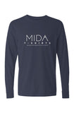 MIDA  Pigment Dyed Heavyweight Long Sleeve T Shirt - denim