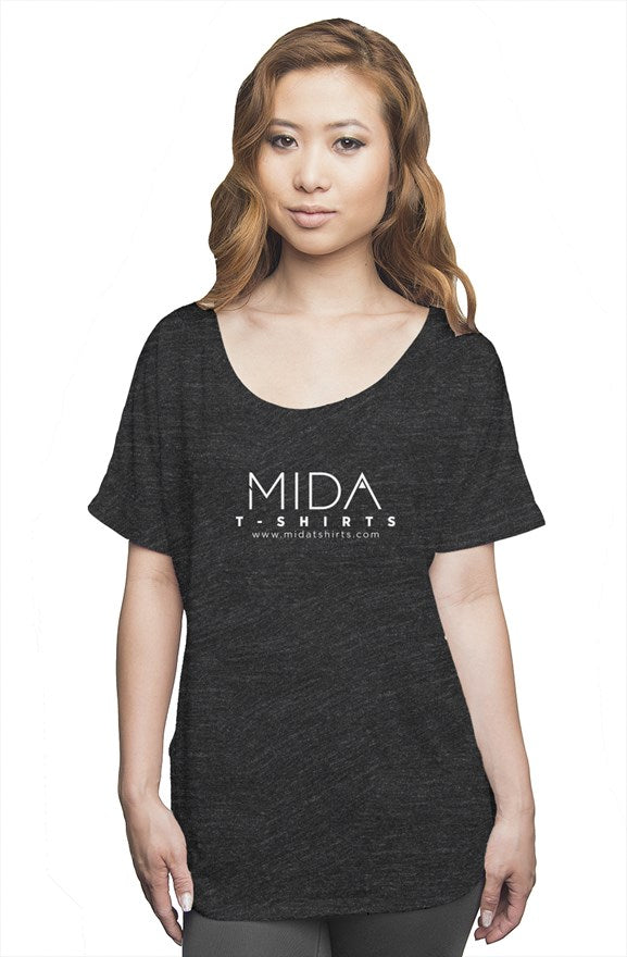 MIDA women's slouchy t shirt - dark heather grey 