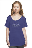 MIDA women's slouchy t shirt - navy triblend