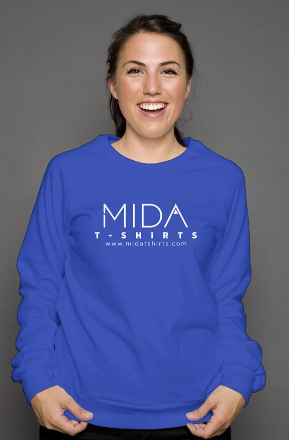 MIDA Crew Neck Sweatshirt for Men and Women - true royal