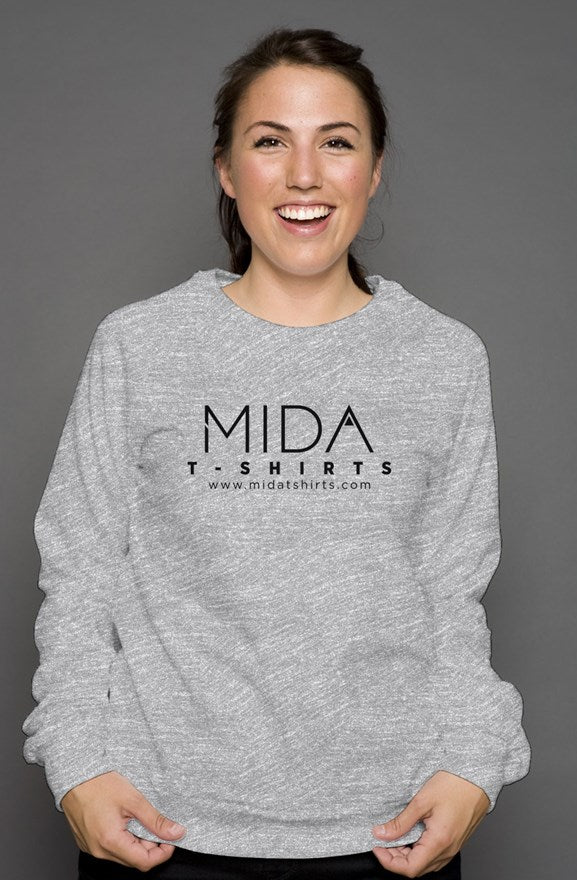 MIDA Crew Neck Sweatshirt for Men and Women - athletic heather