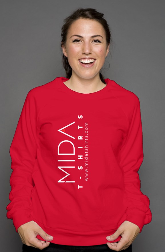 MIDA Crew Neck Sweatshirt for Men and Women - red