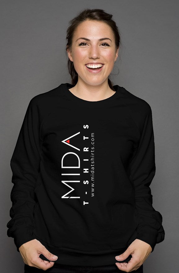 MIDA Crew Neck Sweatshirt for Men and Women - blac