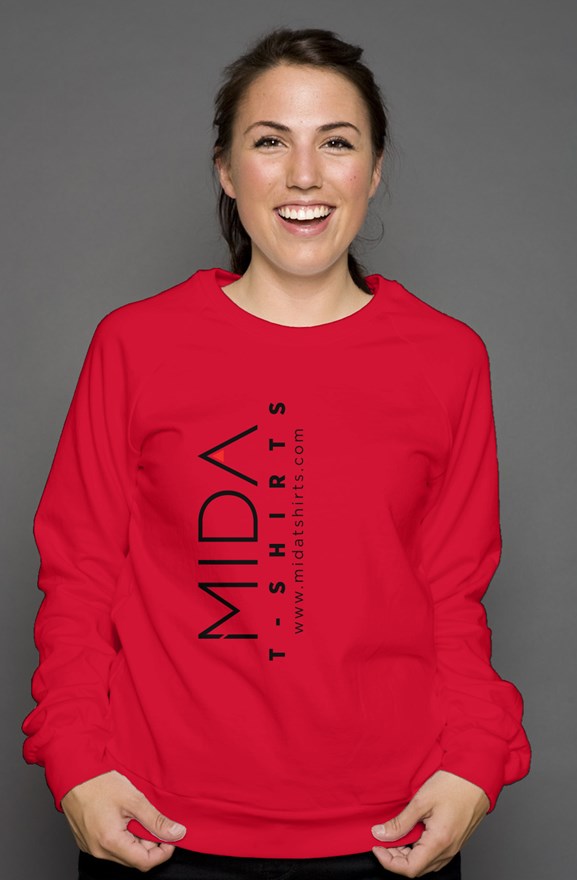 MIDA Crew Neck Sweatshirt for Men and Women - red