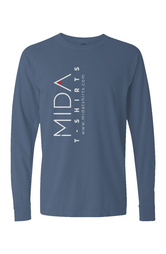 MIDA Heavy Weight Long Sleeve T Shirt - blue jean