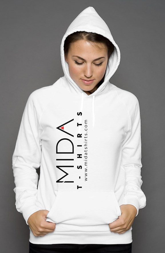 MIDA unisex pullover hoody - white