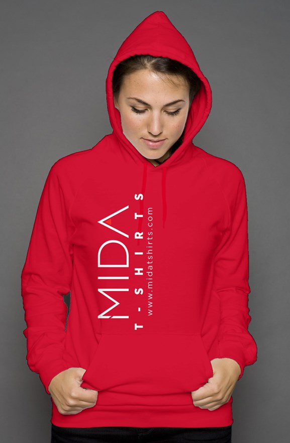 MIDA unisex pullover hoody - red