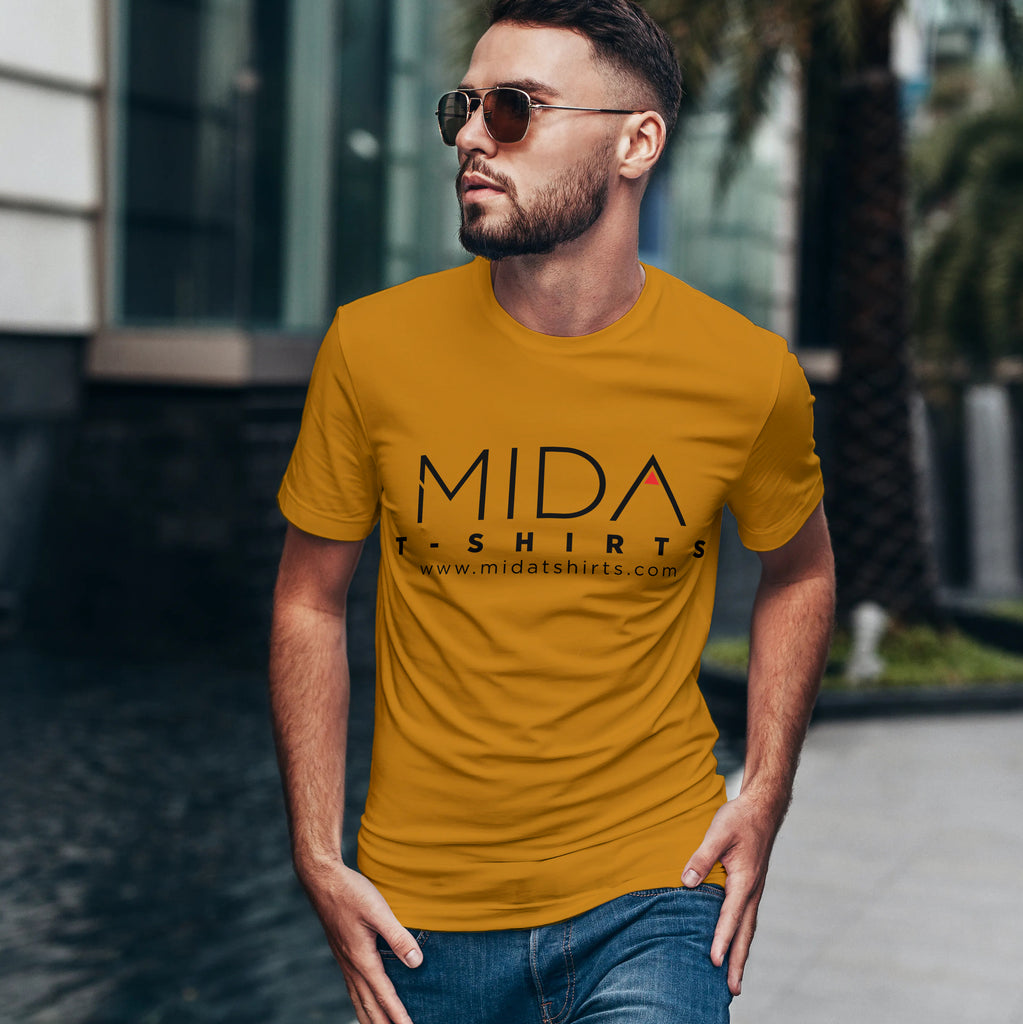 MIDA Premium Mens T Shirt - mustard