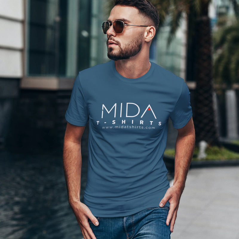 MIDA Premium Mens T Shirt - steel blue