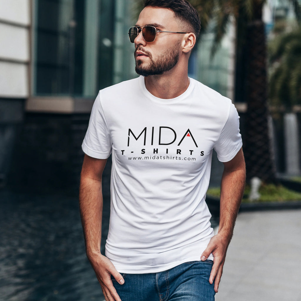 MIDA Premium Mens T Shirt - white